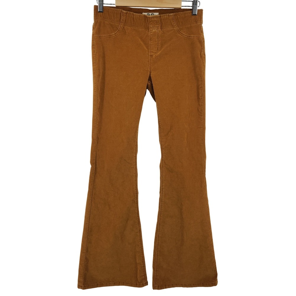 We The Free Corduroy Flare Pants Womens 29 Brown Pull On Stretch Bell Bottoms